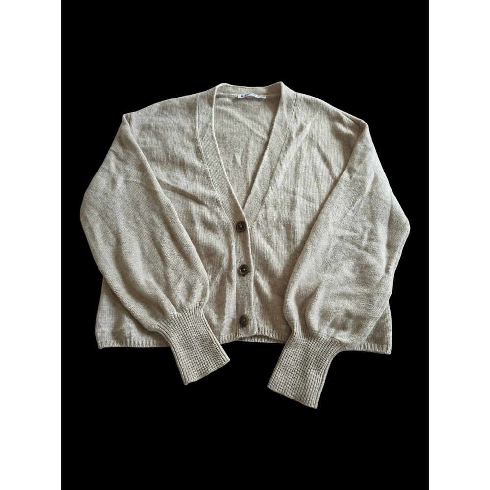 Reformation‎ Cashmere Cropped Cropped Cozy Old Money Quiet Luxury Cardigan Sz S